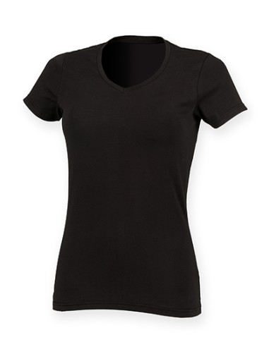 S-SK122-Womens Feel Good Stretch V-Neck T